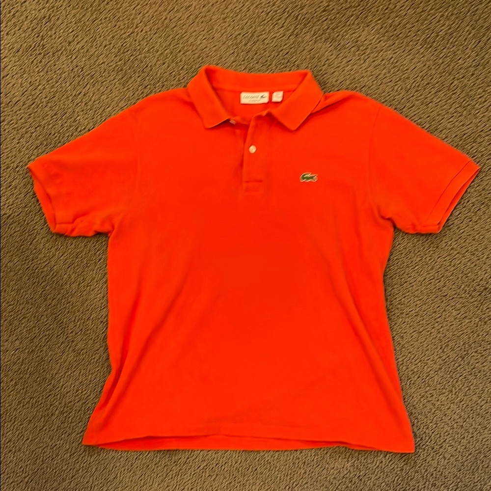 Orange Lacoste polo